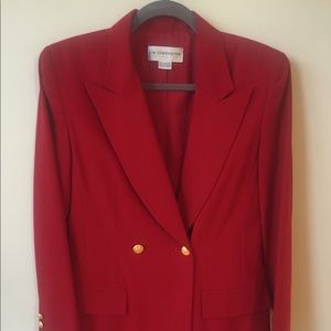 Liz Claiborne Red Blazer with Gold Buttons